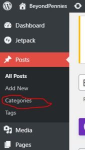 Wordpress Categories Screenshot