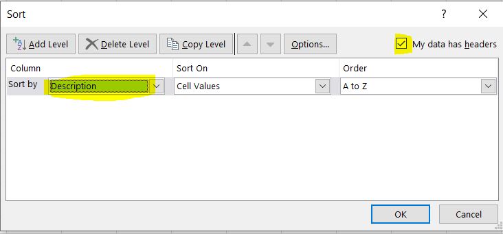 Excel Custom Sort