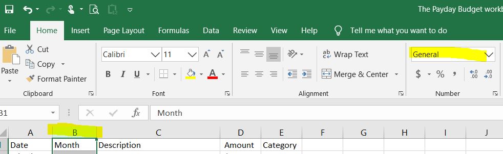 Format Column as General