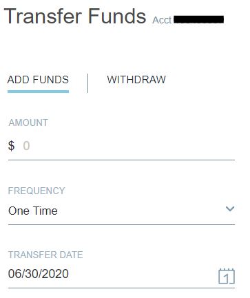Lending Club Funds Transfer Page