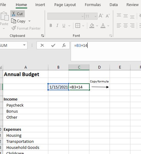 Bi-Weekly Budgeting - Excel Example